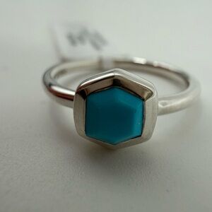 Kendra Scott Silver Ring with Blue Stone size 4